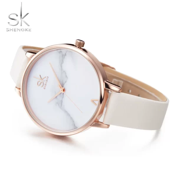 Watches White Leather Female Waterproof