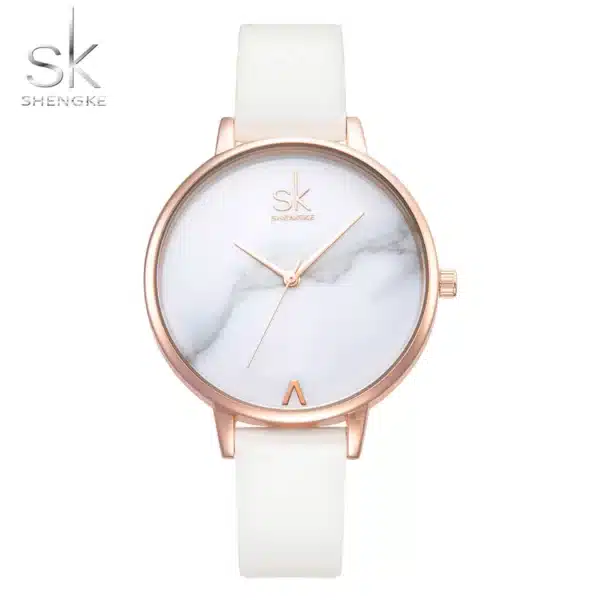 Watches White Leather Female Waterproof