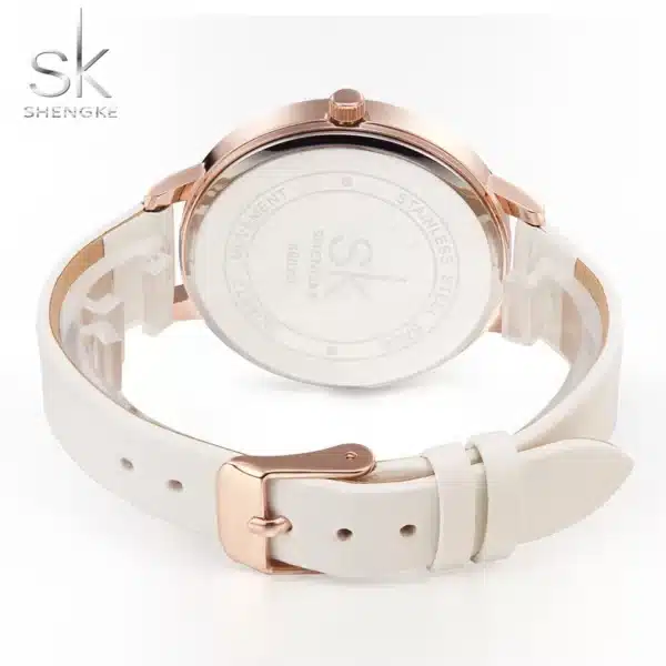 Watches White Leather Female Waterproof