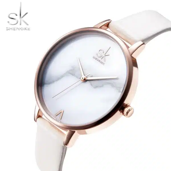 Watches White Leather Female Waterproof