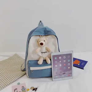 Ornament Bear Cute School Bag for Girls