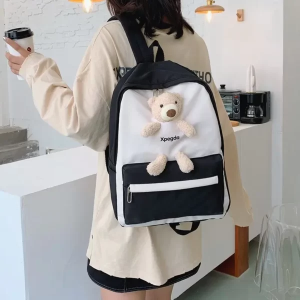 Ornament Bear Cute School Bag for Girls