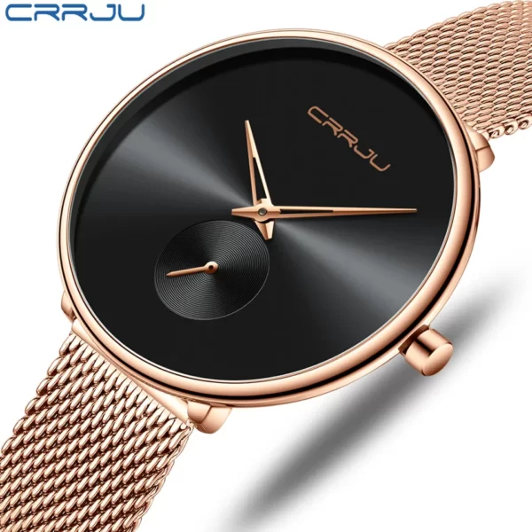 Mesh gold band Quartz womens watches