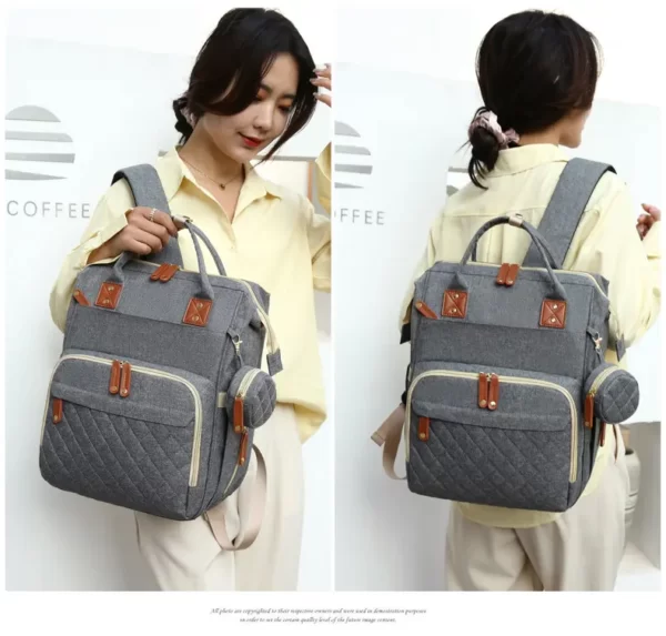 Travel bag for baby essentials with bed