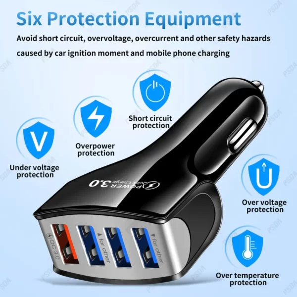 4 port car charger 3.0