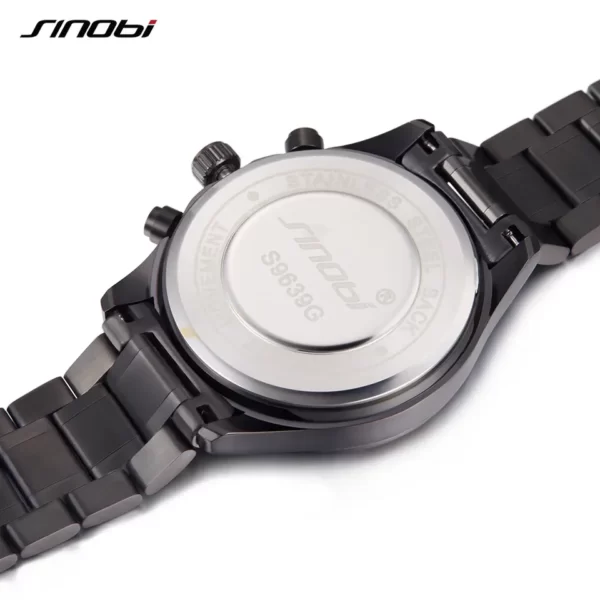 SINOBI 9639 Black Stainless Steel Watch