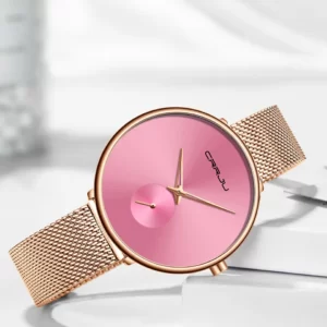 Mesh gold band Quartz womens watches
