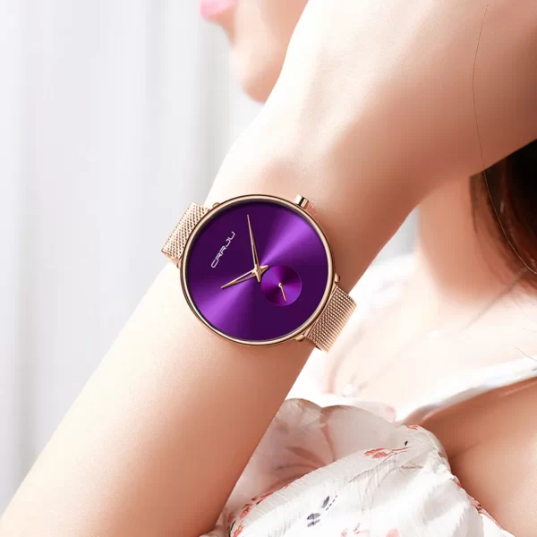 Mesh gold band Quartz womens watches